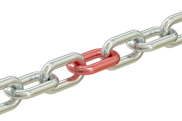 Kırmızı bağlantı ile zincir — Stok fotoğraf