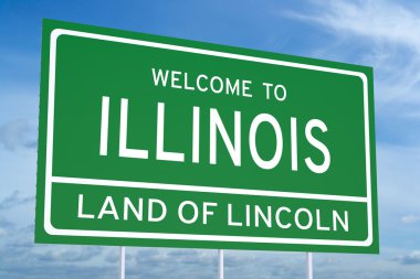 Illinois eyalet yol işaret hoş geldiniz.