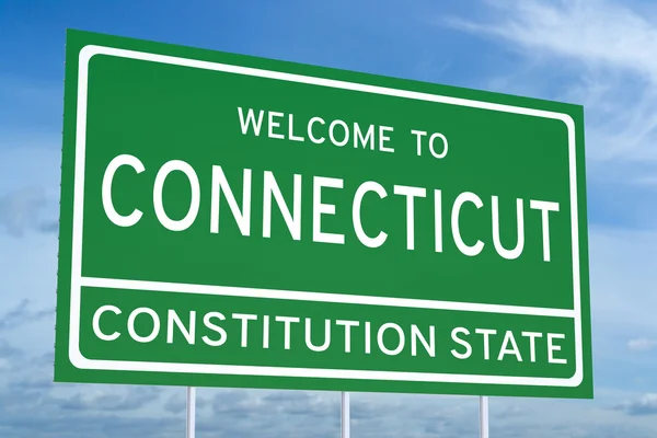 Benvenuti al cartello stradale statale del Connecticut — Foto Stock