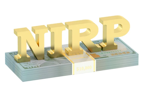 Concept NIRP avec pack de dollars — Photo