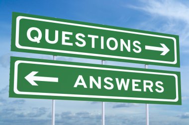 sorulara ve yanıtlara kavramı yol işaretleri üzerinde