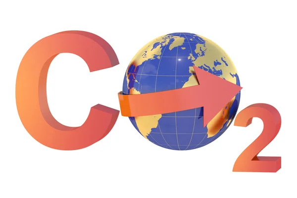 CO2 met globe, verontreiniging concept — Stockfoto