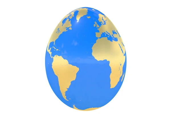 Пасхальне яйце зі світовою картою — стокове фото