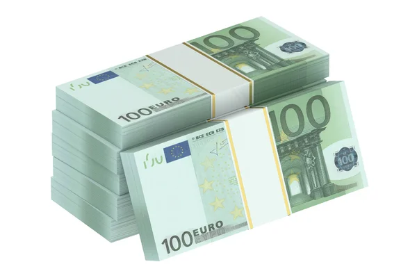 Verpakkingen van 100 euro — Stockfoto