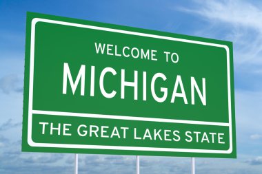 Michigan devlet yol işaret için hoş geldiniz