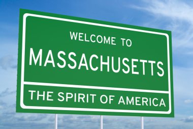 Massachusetts için devlet yol işaret hoş geldiniz.