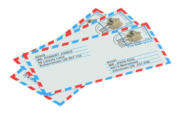 Uppsättning av papper flygpost bokstäver — Stockfoto