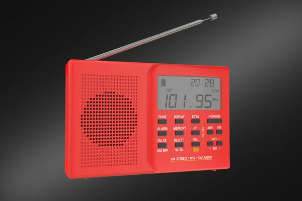 Red digital radio — Stock Photo, Image