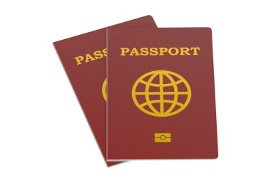 Beyaz arka plan üzerinde izole Pasaportlar