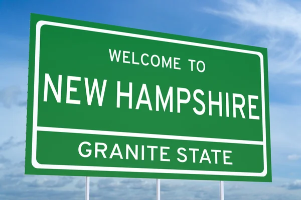 Benvenuti al cartello stradale statale del New Hampshire — Foto Stock