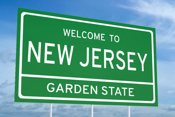 Ласкаво просимо в Нью-Джерсі державного дорожній знак — стокове фото