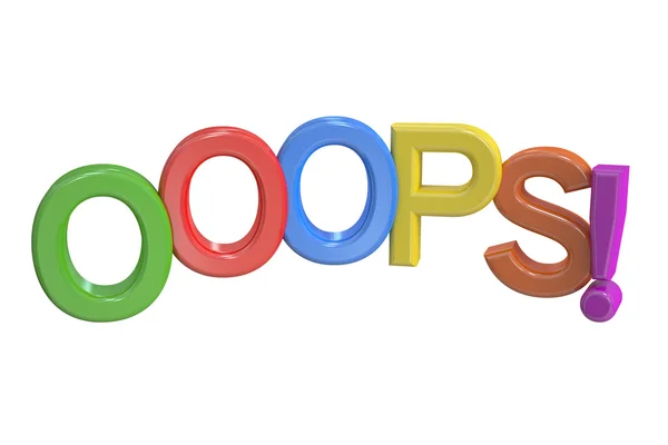 3d parola ooops — Foto Stock