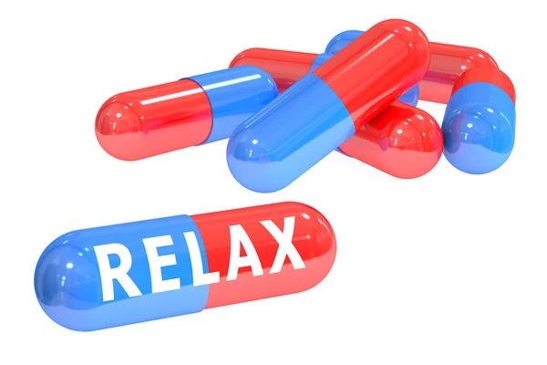 Relaxe conceito com pílulas — Fotografia de Stock