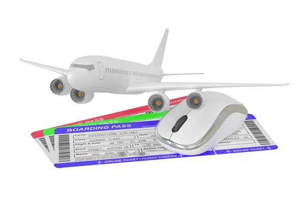 Zakup biletów lotniczych online koncepcja — Zdjęcie stockowe