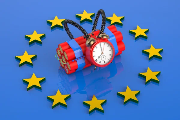 Ameaça terrorista no conceito da União Europeia — Fotografia de Stock