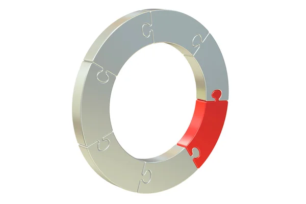 동그라미 퍼즐, 3d 렌더링으로 비즈니스 창의성 개념 — 스톡 사진