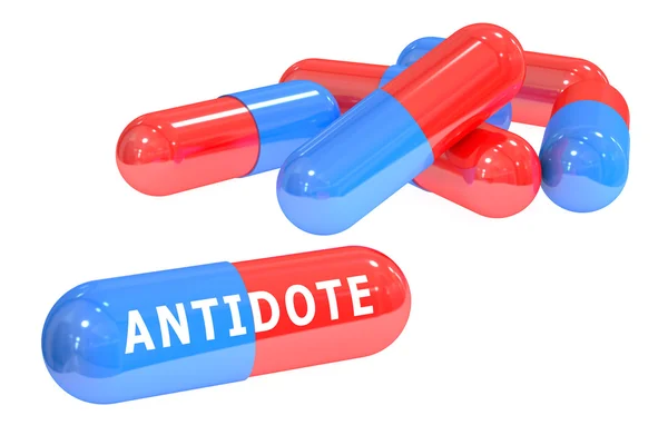 Pillole antidoto rendering 3D — Foto Stock