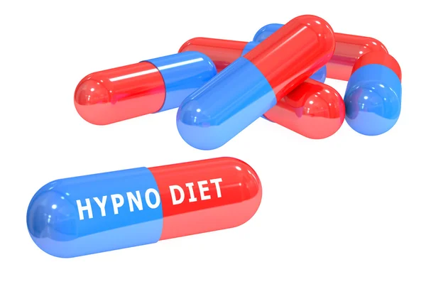 Hypno diet piller koncept med piller 3d-rendering — Stockfoto