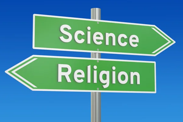 道標、3 d レンダリングの科学や宗教の概念 — ストック写真