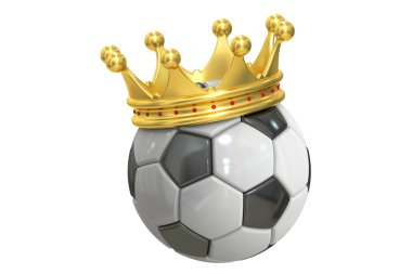 Altın taç futbol topu, 3d render