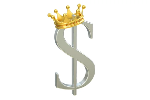 Доллар с короной, 3D рендеринг — стоковое фото