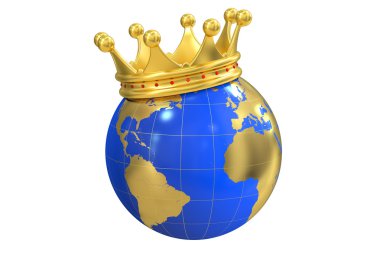 crown, 3d render ile dünya