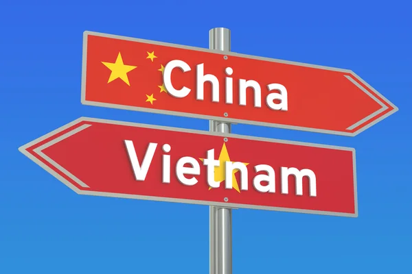 Kina och Vietnam krisen koncept, 3d-rendering — Stockfoto