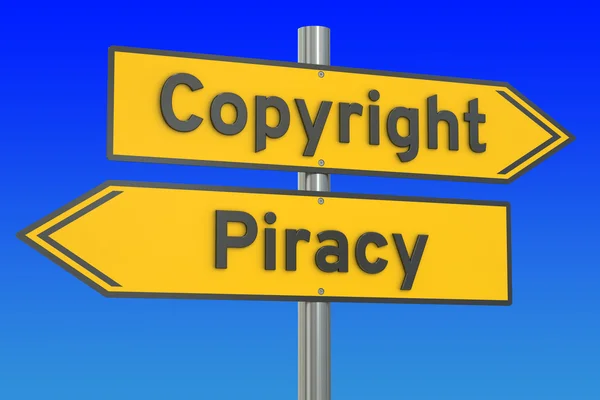 Copyright vs piracy concept, 3D rendering — Stock Photo, Image