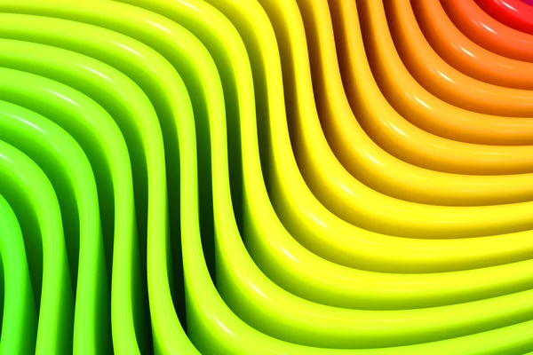 虹色の波の背景、3 d レンダリングを抽象化します。 — ストック写真
