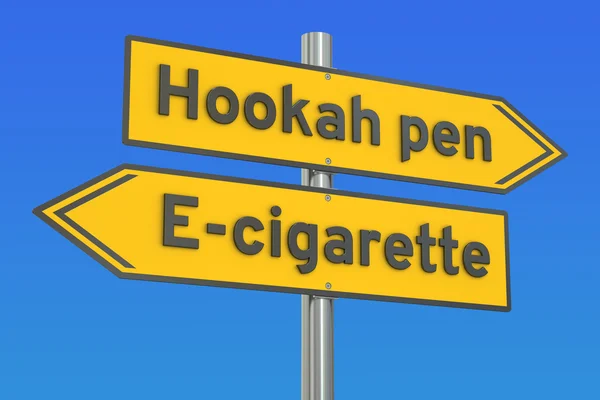 Caneta hookah vs e-cigarro, renderização 3D — Fotografia de Stock