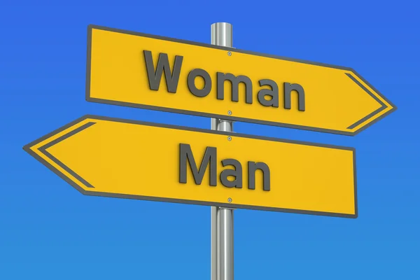 Άνδρας vs γυναίκα έννοια, 3d rendering — Φωτογραφία Αρχείου