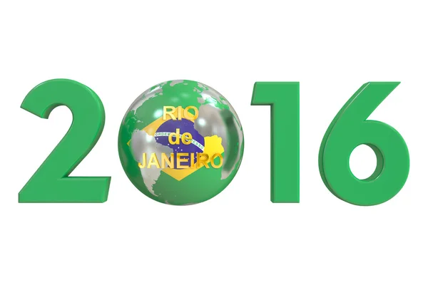 Rio de Janeiro 2016 Brasil koncept, 3d-rendering — Stockfoto