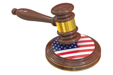 Amerikan bayrağı, 3d render ile tahta tokmak