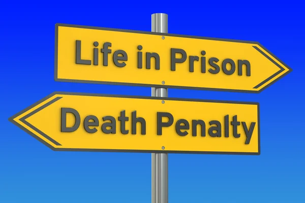 Lebenslange Haft oder Todesstrafe, 3D-Darstellung — Stockfoto