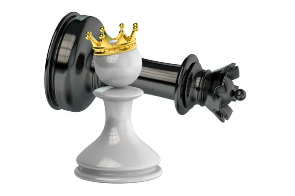 チェス、勝者の概念。3 d レンダリング — ストック写真