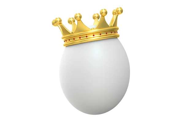 Jajko z złote Korona, renderowania 3d — Zdjęcie stockowe