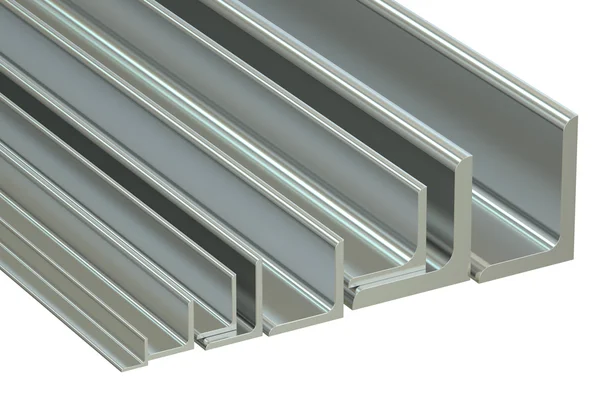 Rolled metal L-bar, angles. 3D rendering — Stock Photo, Image