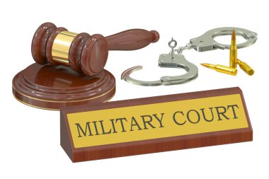 military court concept, 3D rendering clipart