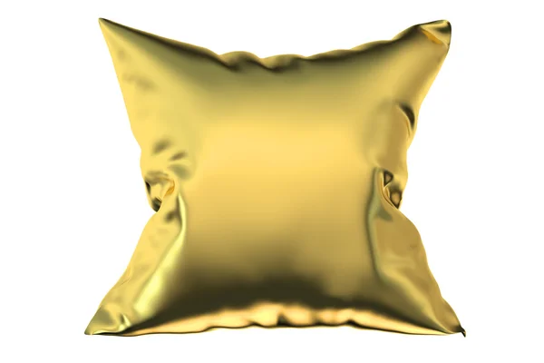 Almohada dorada, representación 3D — Foto de Stock