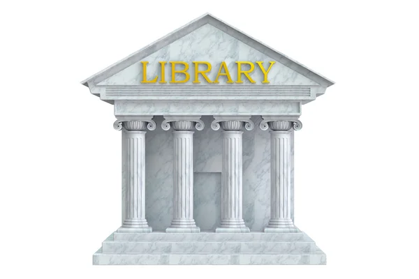 Bibliotheksgebäude mit Säulen, 3D-Rendering — Stockfoto