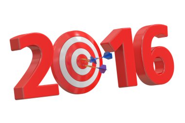 başarı iş kavramı 2016 yılı, 3d render