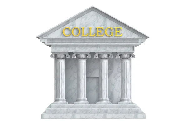 College byggnad med kolumner, 3d-rendering — Stockfoto