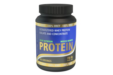 Protein kavanoz, 3d render