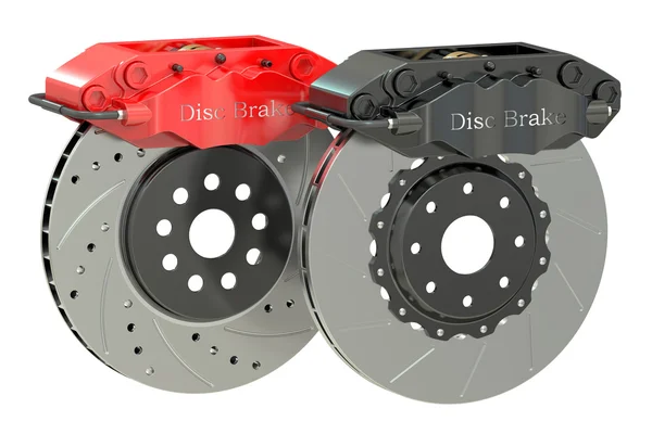 Car discs brake and caliper. 3D rendering — Stock Photo, Image