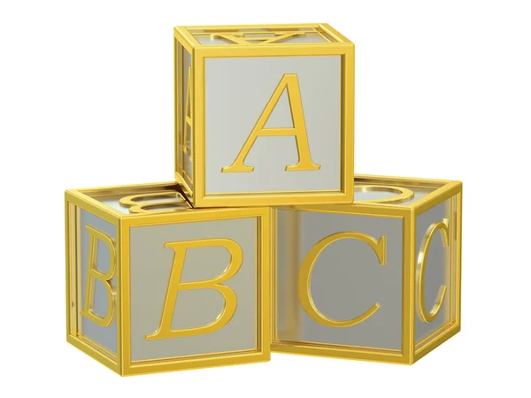 장난감 블록, abc 큐브입니다. 3 차원 렌더링 — 스톡 사진