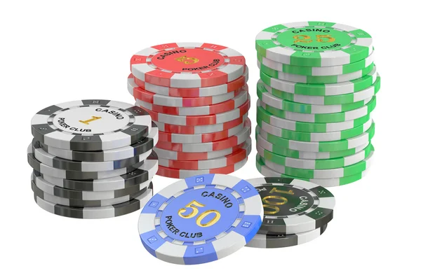 Casino Tokens stack, 3D rendering — Stock Photo, Image