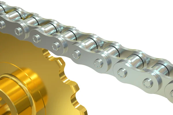 Bicycle Chain with gear, 3D rendering — Stock Photo, Image