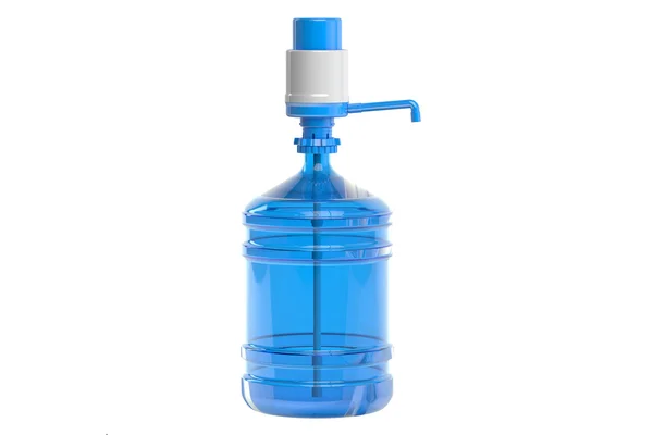 Garrafa de água potável com dispensador de bomba, renderização 3D — Fotografia de Stock