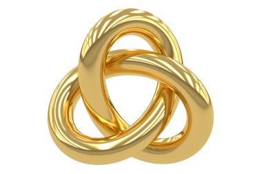 Altın Trefoil düğüm, 3d render