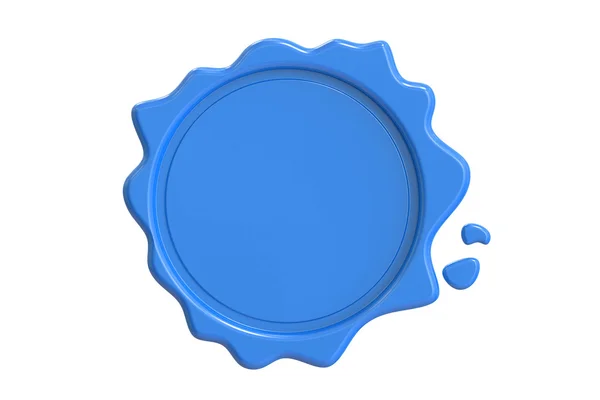 Selo de cera azul, renderização 3D — Fotografia de Stock